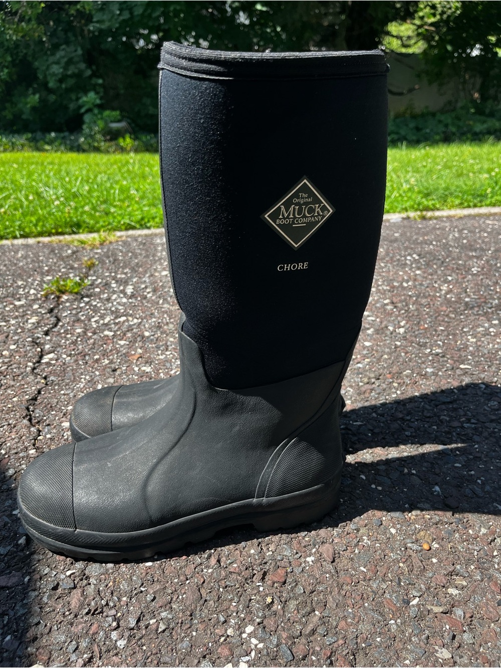 Muck Boot Company Chore Mens 10 Black Waterproof Rubber Neoprene Work Boot-Flaw*